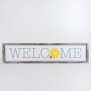 Welcome with Lemons Reversible Wood Framed Sign