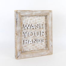 Load image into Gallery viewer, Wash Your Hands Bamboo Sign - Neutral Bathroom Decor

