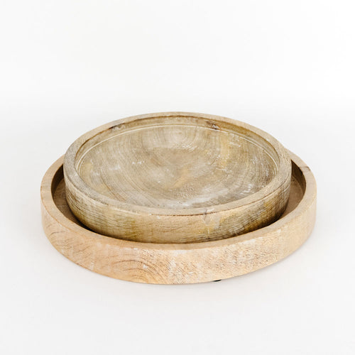 Neutral Home Decor - Mango Wood Dough Bowls