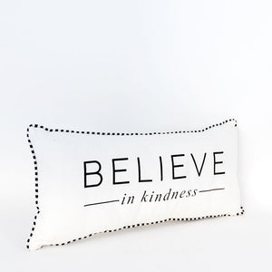 Plaid Christmas Pillow. Believe in Kindess. Christmas Home Decor