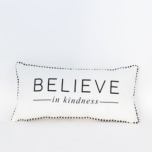 Plaid Christmas Pillow. Believe in Kindess. Christmas Home Decor