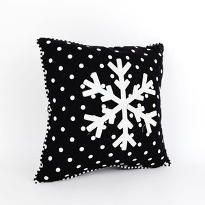 Plaid Christmas Pillow. Snowflake Decor. Christmas Home Decor