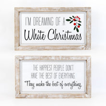 Load image into Gallery viewer, White Christmas Happiest People Wood Framed Sign
