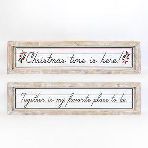 Christmas Time Together" Wood Framed Sign | Woodflower Barn