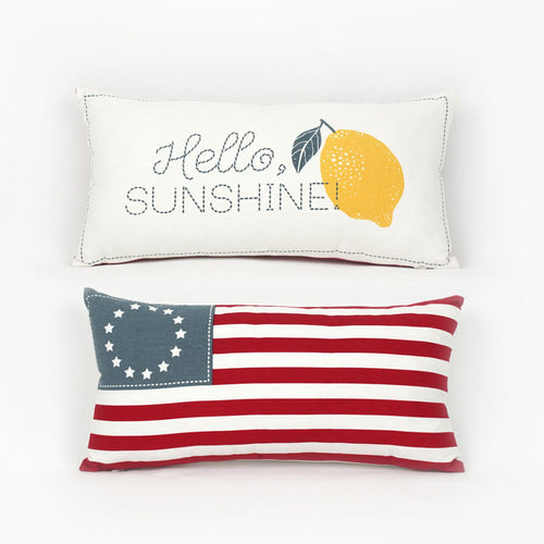 Hello Sunshine Flag Reversible Lumbar Pillow