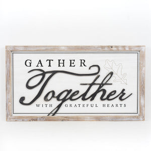 "Haunted Home Gather Together" Reversible Wood Framed Sign 