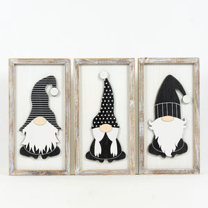 Gnomes and Stems Reversible Wood Framed Sign