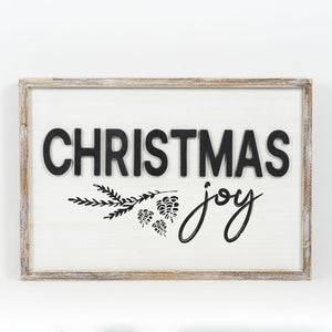 Christmas Joy Family Reversible Wood Framed Shiplap Sign