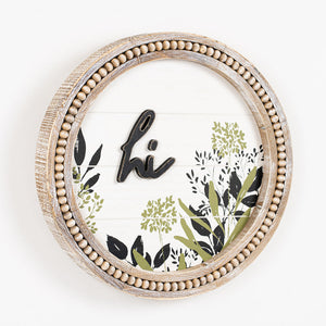 "Rustic "Hi" Beaded Sign - Add a Cozy Touch to Your Home Decor