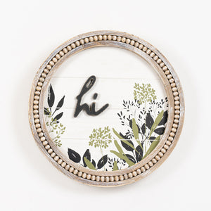 "Rustic "Hi" Beaded Sign - Add a Cozy Touch to Your Home Decor