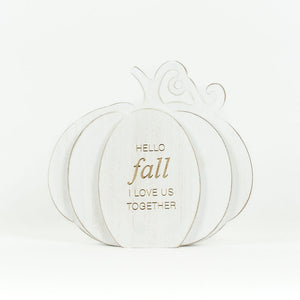 Reversible White Cutout Pumpkin for Fall Decor 