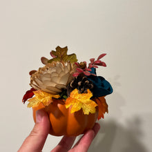 Load image into Gallery viewer, Mini Floral Pumpkin - Turquoise and Orange
