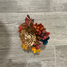 Load image into Gallery viewer, Mini Floral Pumpkin - Turquoise and Orange
