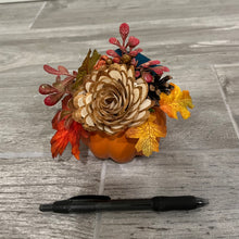 Load image into Gallery viewer, Mini Floral Pumpkin - Turquoise and Orange
