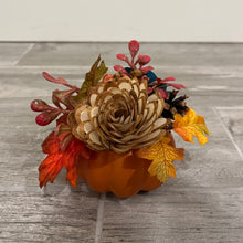 Load image into Gallery viewer, Mini Floral Pumpkin - Turquoise and Orange
