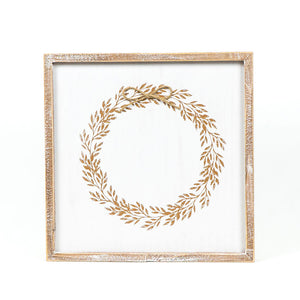 Wreath/Magic Reversible Wood Framed Sign