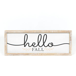 Hello Fall/Happy Halloween Reversible Wood Framed Sign