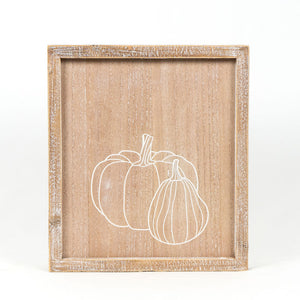 Berries/Pumpkin Reversible Wood Framed Sign
