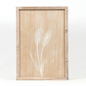 Fall Leaves/Wheat Reversible Wood Framed Sign
