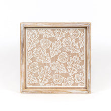 Load image into Gallery viewer, Web/Leaves Reversible Wood Framed Sign
