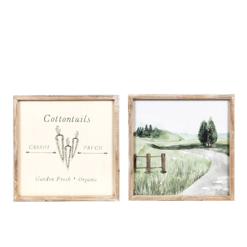 Carrots/Countryside Reversible Wood Sign