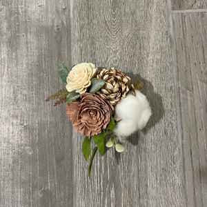 Mini Floral Pumpkin - Gray and Soft Rose