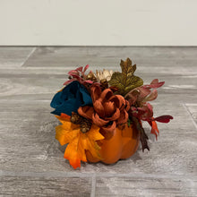 Load image into Gallery viewer, Mini Floral Pumpkin - Turquoise and Orange
