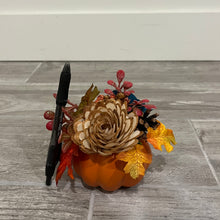 Load image into Gallery viewer, Mini Floral Pumpkin - Turquoise and Orange
