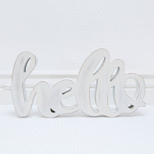 "Hello" Wood Cut Out - Wood Signs.
