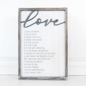 Love Is - Framed Wood Sign