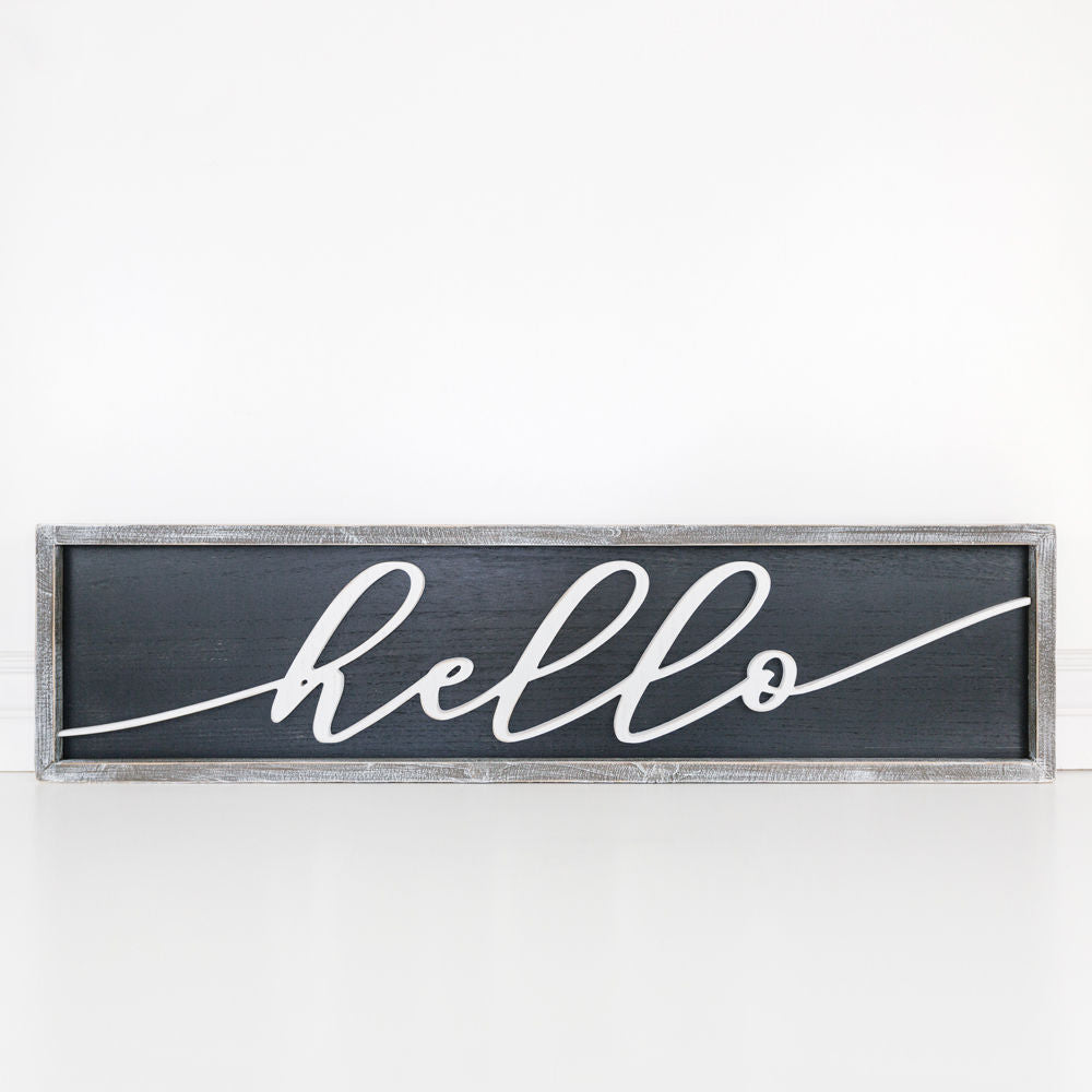 Hello Farmhouse Sign/Reversible Wood Sign