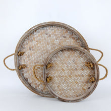 Load image into Gallery viewer, Round Bamboo Tray Set
