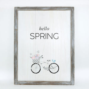 Happy Easter Spring Reversible Wood Sign