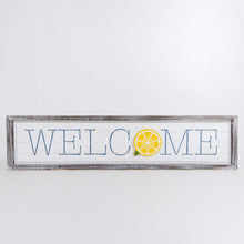 Load image into Gallery viewer, Welcome with Lemons Reversible Wood Framed Sign
