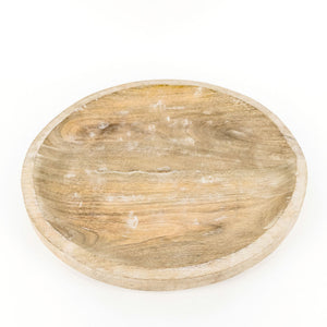 Neutral Home Decor - Round Mango Wood Dough Bowl