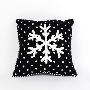 Plaid Christmas Pillow. Snowflake Decor. Christmas Home Decor
