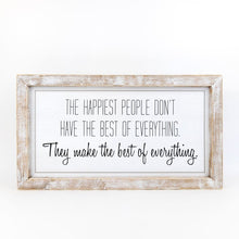 Load image into Gallery viewer, White Christmas Happiest People Wood Framed Sign
