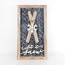 Load image into Gallery viewer, Let It Snow Bamboo Wood Framed Sign
