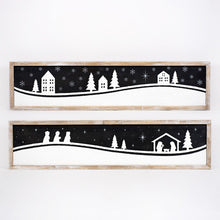 Load image into Gallery viewer, Nativity/Village Christmas Decor - Reversible Wood Signs
