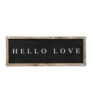 Hello Love/ Love You Reversible Wood Framed Sign