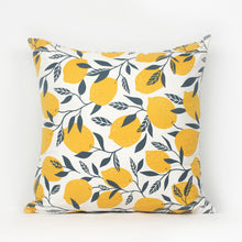 Load image into Gallery viewer, Add a Pop of Citrus to Your Home with our Reversible Linen Lemon Star Pillow 
