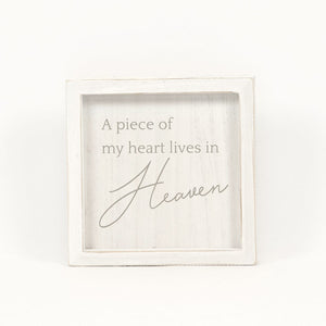 "A Piece of my Heart Lives in Heaven" Distressed Wood Sign
