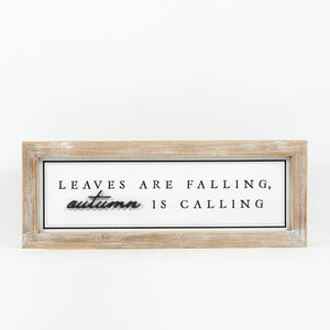 Embrace the Season with our Something Wicked Autumn is Calling Reversible Wood Framed Sign