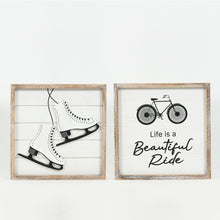 Load image into Gallery viewer, Get in the Spirit with our Skates Beautiful Ride Reversible Wood Framed Sign
