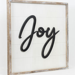 "Joy Family" Reversible Wood Framed Shiplap Sign