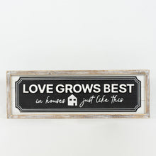 Load image into Gallery viewer, Add Winter Charm to Your Home with our Sled Races Love Grows Best Wood Framed Sign
