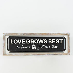 Add Winter Charm to Your Home with our Sled Races Love Grows Best Wood Framed Sign