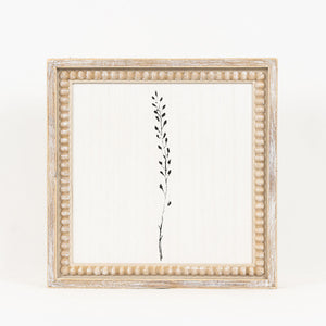 Make a Statement with our Skinny Stem Foliage Beaded Framed Sign