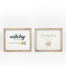 Load image into Gallery viewer, Witchy Pumpkin Reversible Wood Framed Sign
