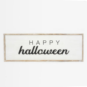 Happy Fall Halloween Reversible Wood Framed Sign